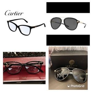 New Authentic (women)Cartier Glasses &  New Authentic Versace Sunglasses(men)
